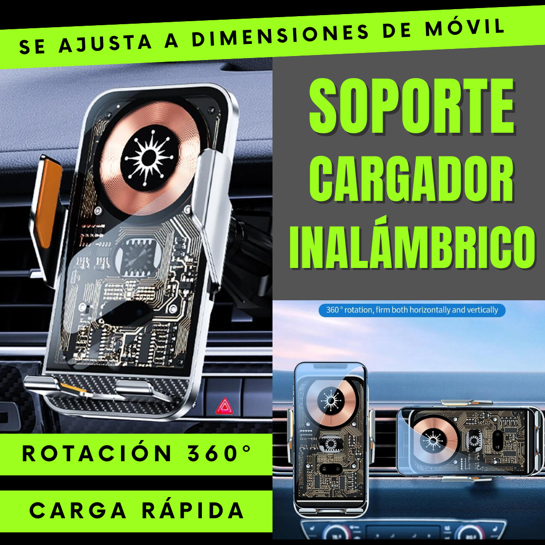 Soporte con Cargador inalámbrico para coche